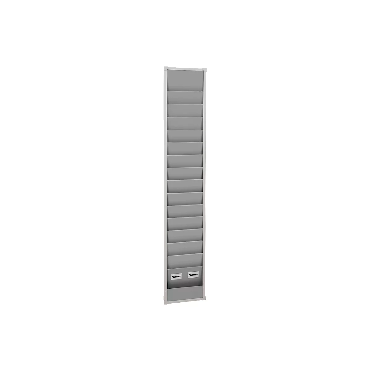Planificateur d'atelier Eichner, 1 voie, 15 rails, pour jusqu'à 15 pochettes de commande de format A4, L 315 x H 1757 mm, plastique, gris