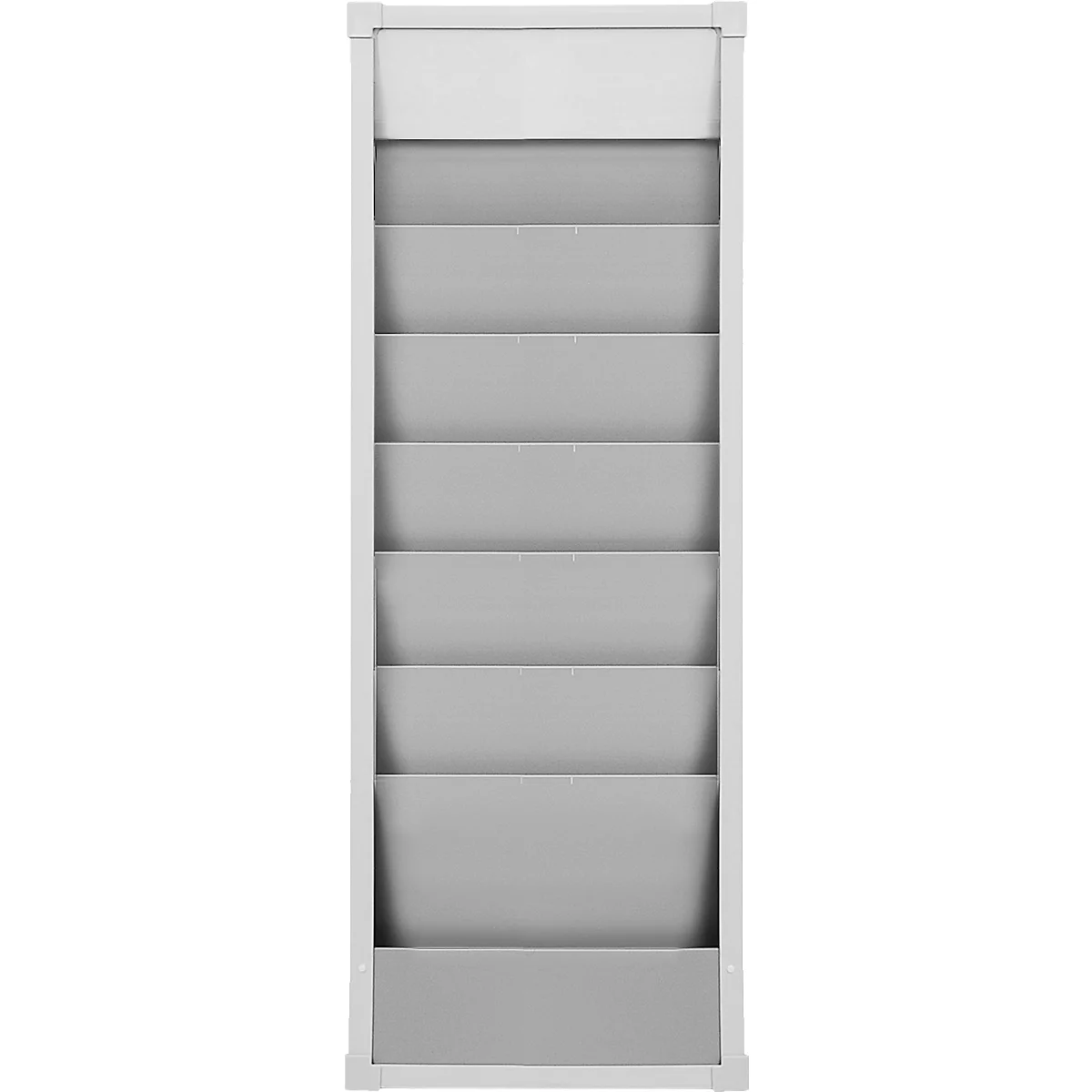 Planificateur d'atelier Eichner, 1 voie, 6 rails, pour jusqu'à 6 pochettes de commande au format A4, L 315 x H 900 mm, plastique, gris