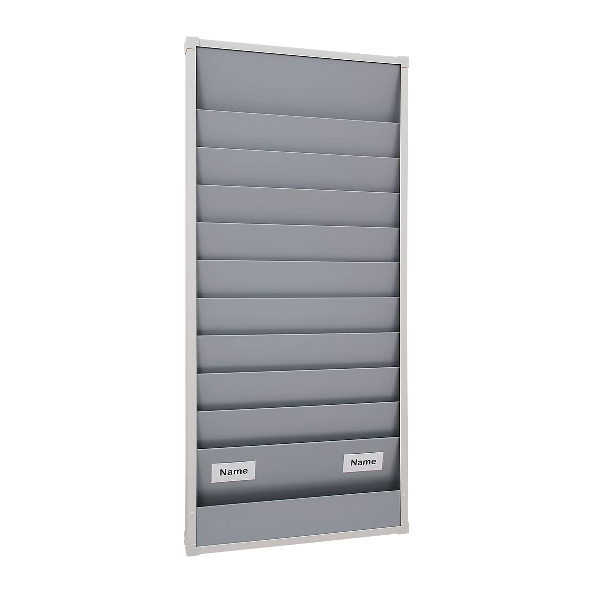 Planificateur d'atelier Eichner, 2 voies, 10 rails, pour jusqu'à 20 pochettes de commande au format A4, L 554 x H 1282 mm, plastique, gris