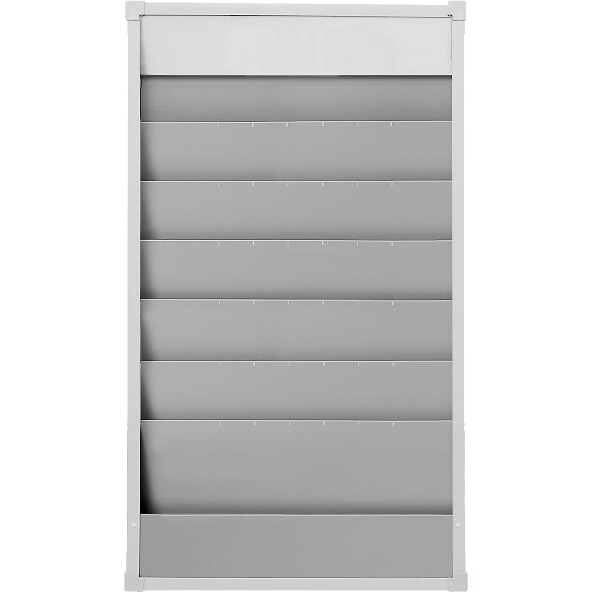 Planificateur d'atelier Eichner, 2 voies, 6 rails, pour jusqu'à 12 pochettes de commande de format A4, L 554 x H 900 mm, plastique, gris