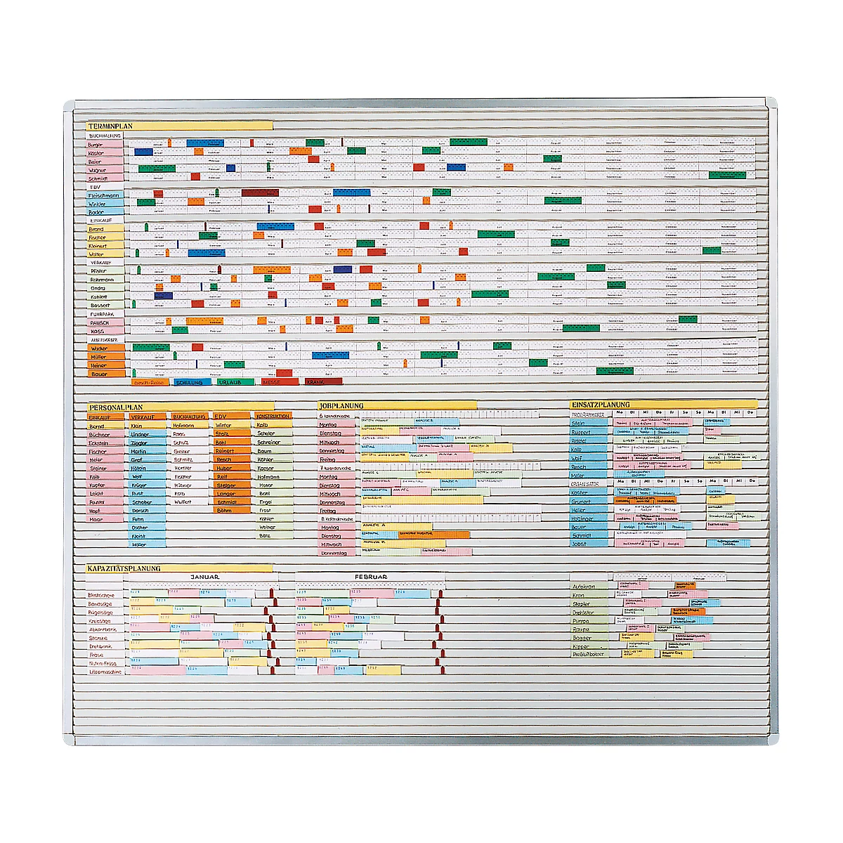 Planning à fiche Visiplan à bandes, 1300 x 2000 mm, 73 rails