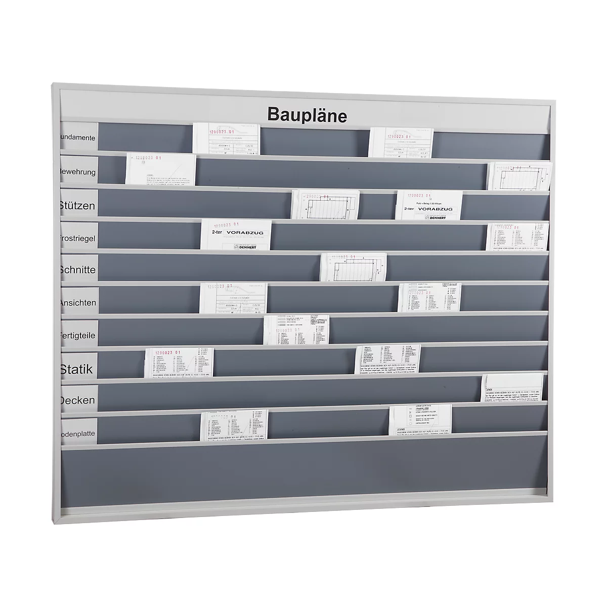 Planning à fiches pour plans de construction, 10 rails