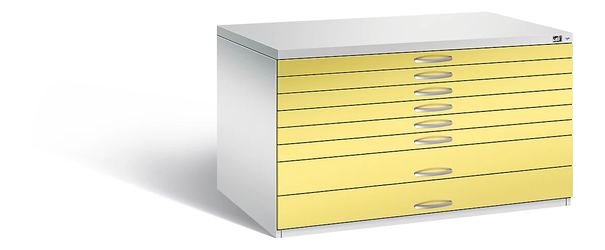 Planschrank aus Stahl, für Formate bis DIN A0, 8 Schubladen