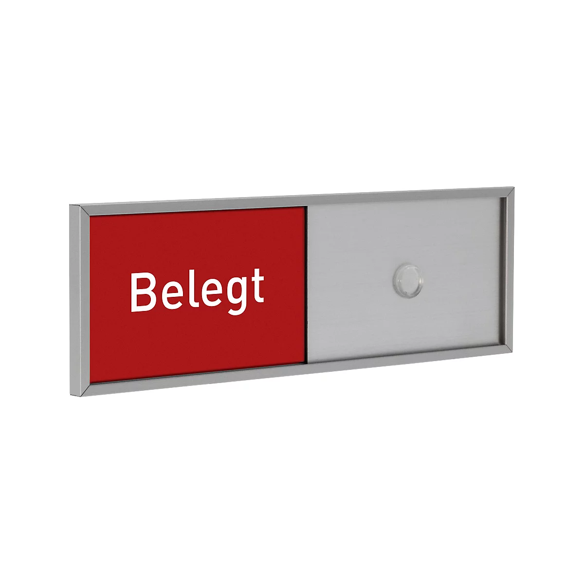 Plaque coulissante Libre/Occupé pour plaquette de porte Lyon, autocollant, l. 150 x H 50 mm, aluminium