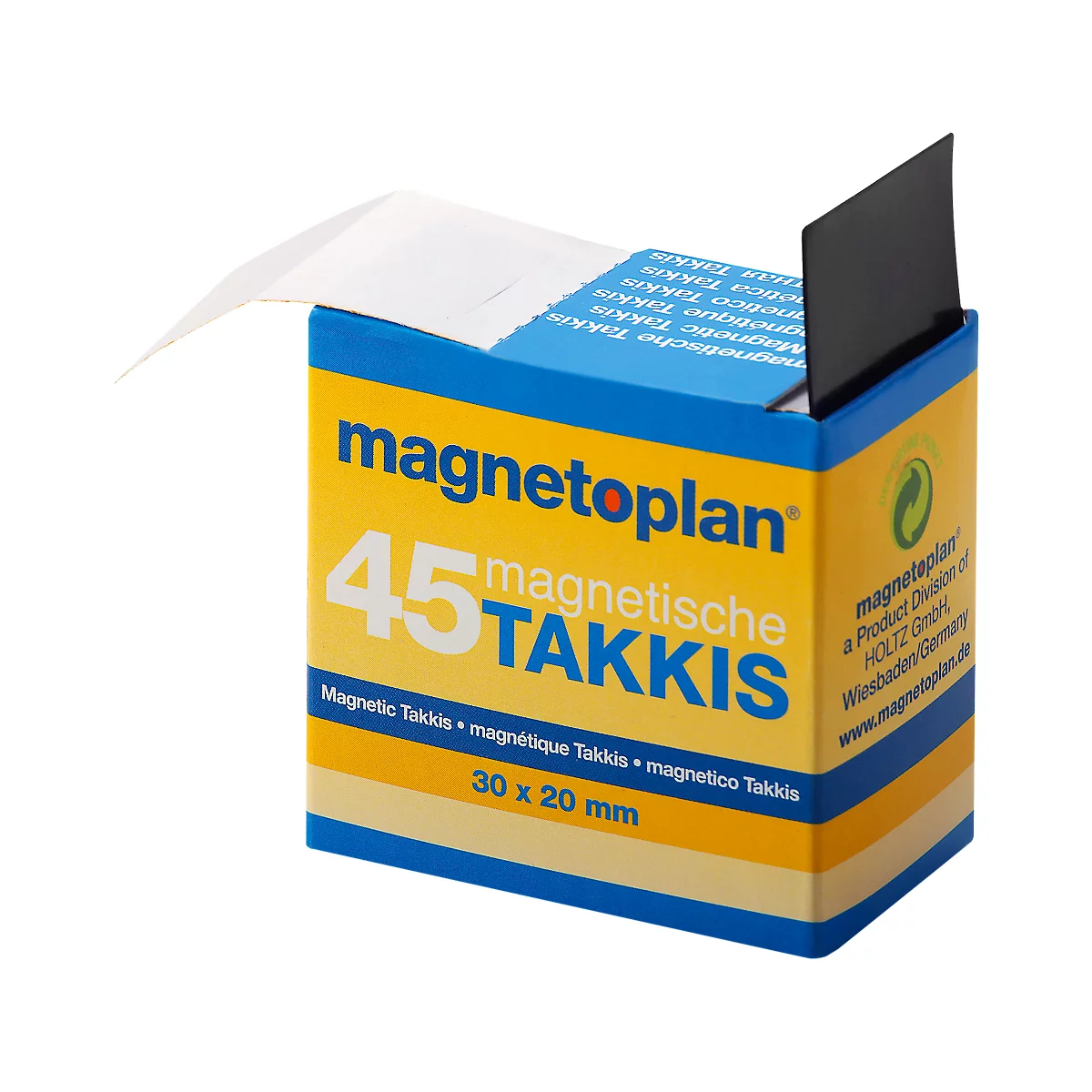 Plaquettes magnétiques « Takkis » autocollantes avec distributeur