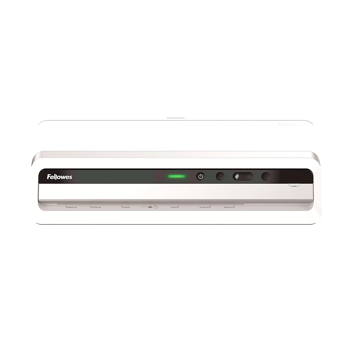 Plastifieuse Fellowes® Jupiter A3, jusqu'à A3, pour épaisseur de film jusqu'à 250 μ, 1400 mm/min, retour automatique, temps de préchauffage 1 min, 10 feuilles à plastifier, argent-blanc