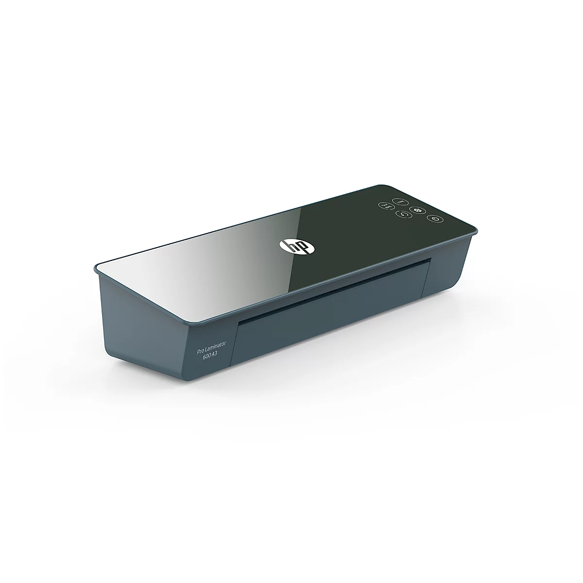 Plastifieuse HP Pro Laminator 600 A3, pour les formats jusqu'à A3, laminage à chaud/froid, jusqu'à 125 μ, 600 mm/min, temps de préchauffage 60 s, écran tactile, avec accessoires.