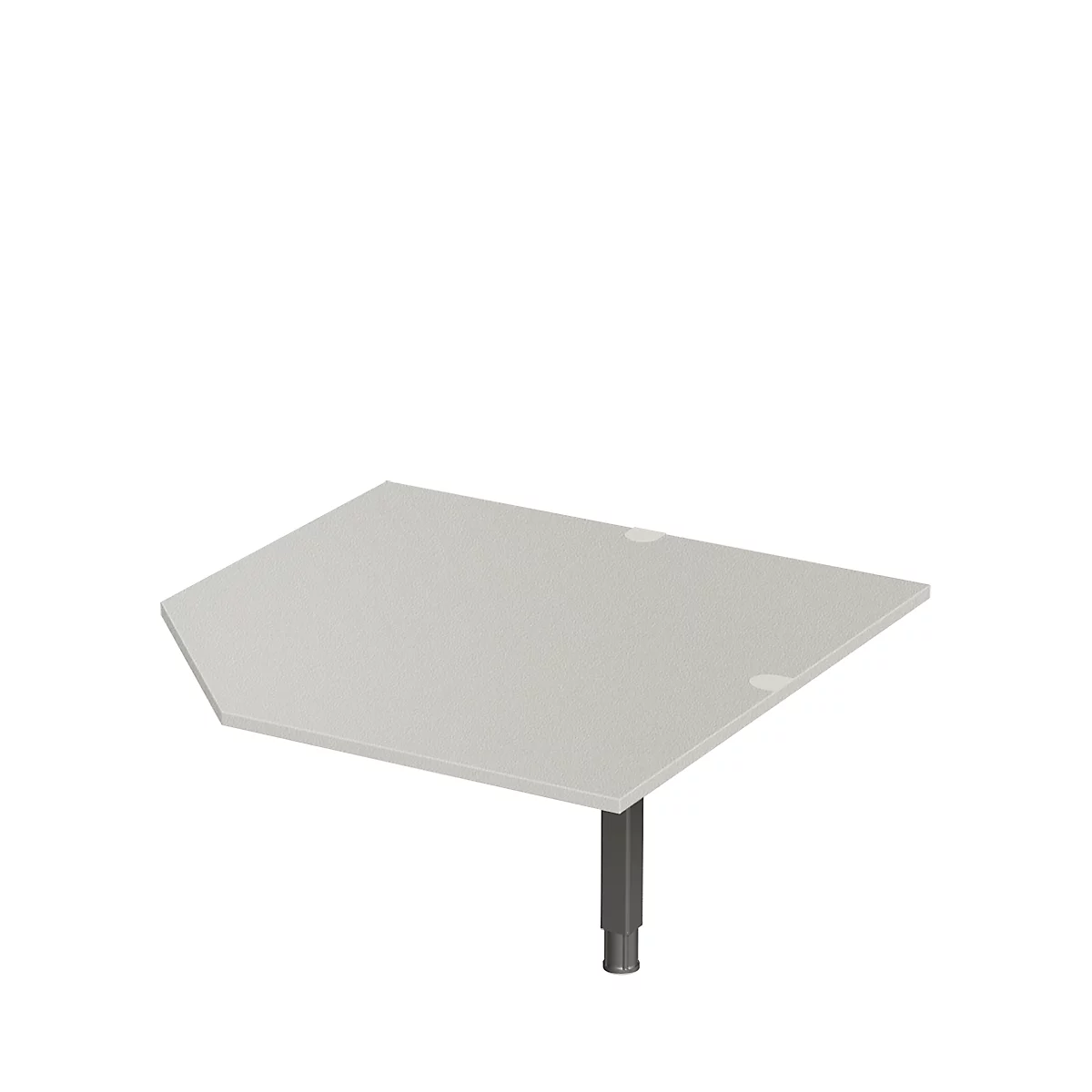 Plateau angulaire système CAD ERGO-T 2.0, avec pied support, L 1200 x P 1200/800 x H 718-898 mm, gris clair/anthracite