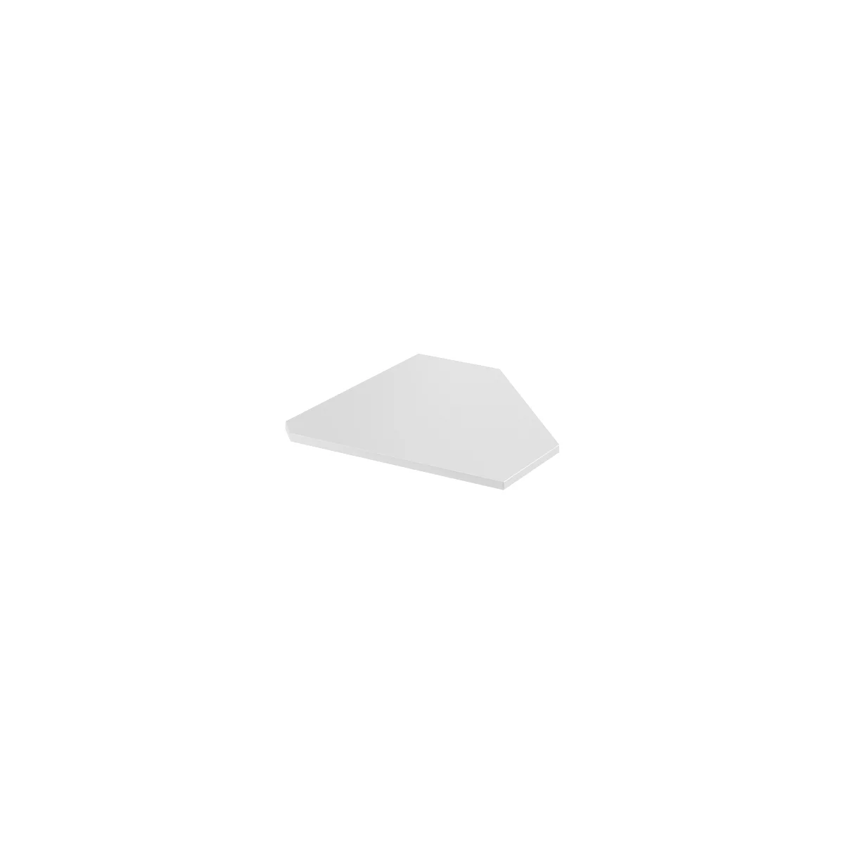 Plateau d'angle, 90°, l. 800 x P 800 mm, blanc/alu blanc