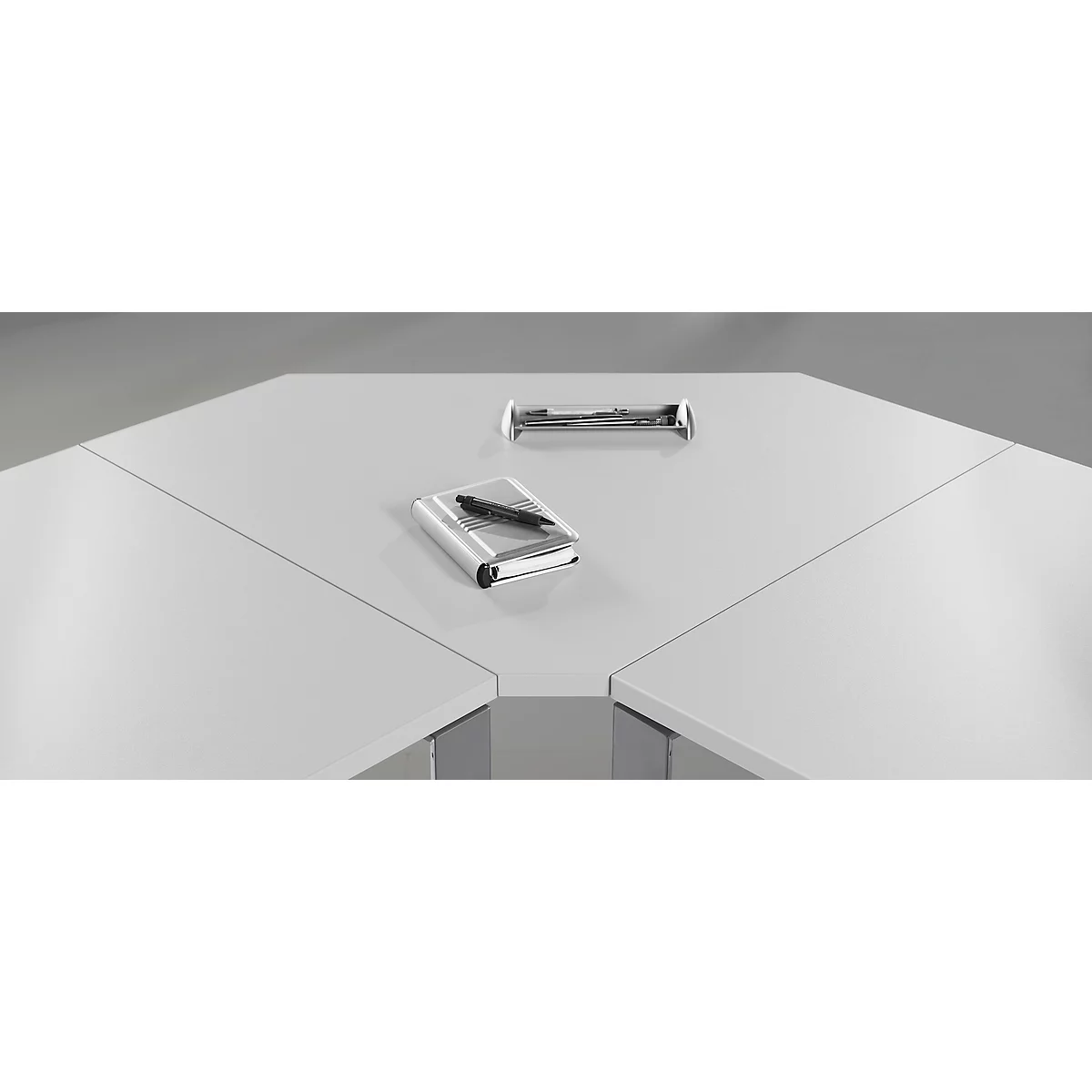 Plateau d'angle, 90°, l. 800 x P 800 mm, gris clair