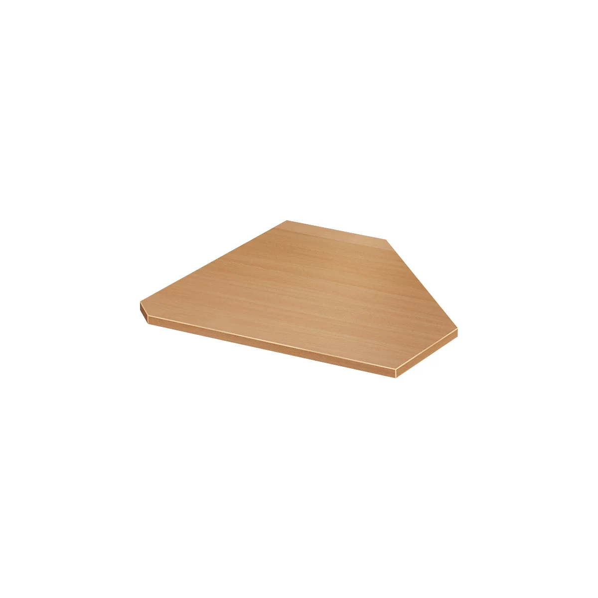 Plateau d'angle, 90°, l. 800 x P 800 mm, hêtre