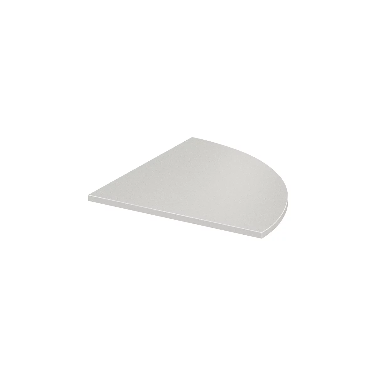 Plateau d'angle modulaire, 90° arrondi, l. 800 x P 800 mm, gris clair