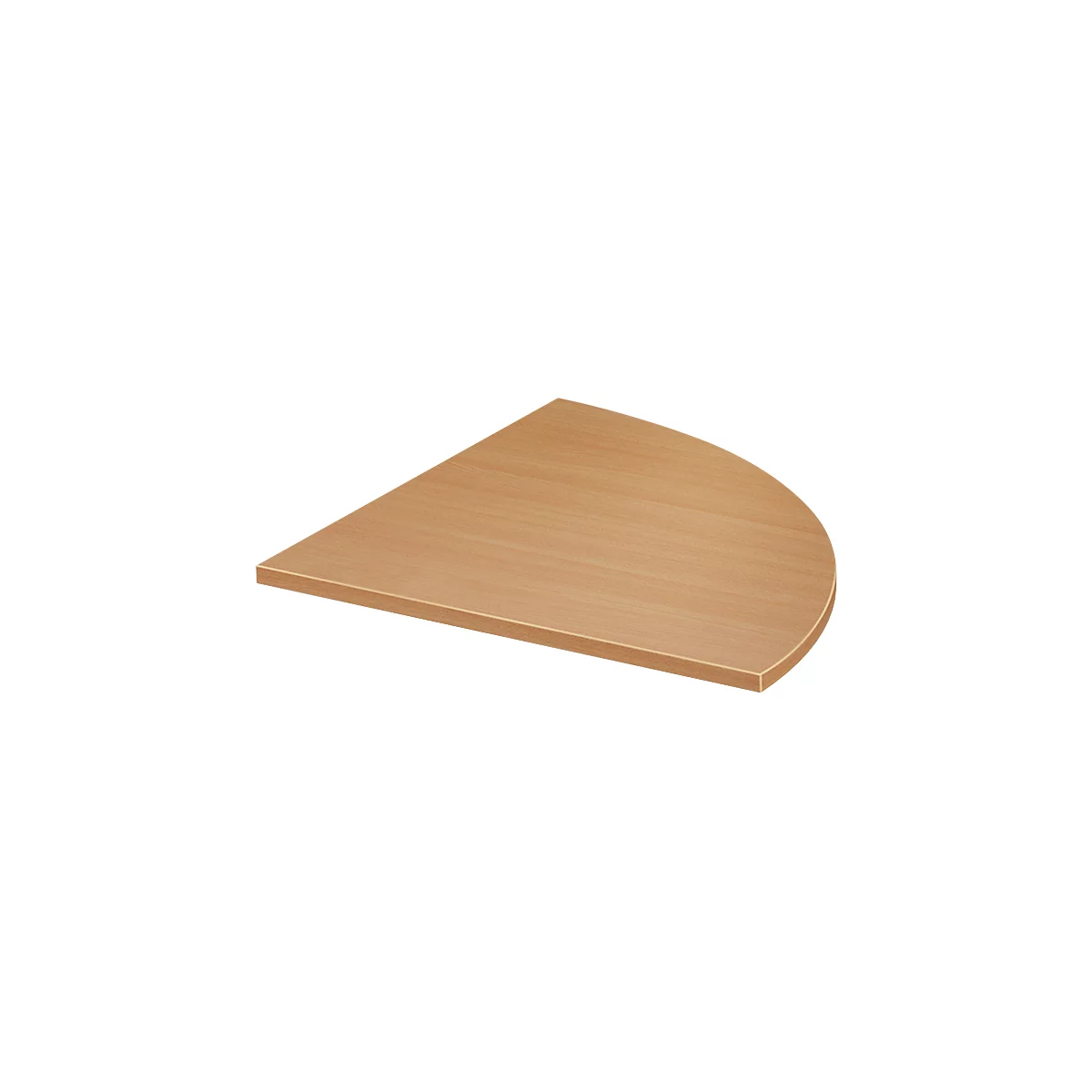 Plateau d'angle modulaire, 90° arrondi, l. 800 x P 800 mm, hêtre