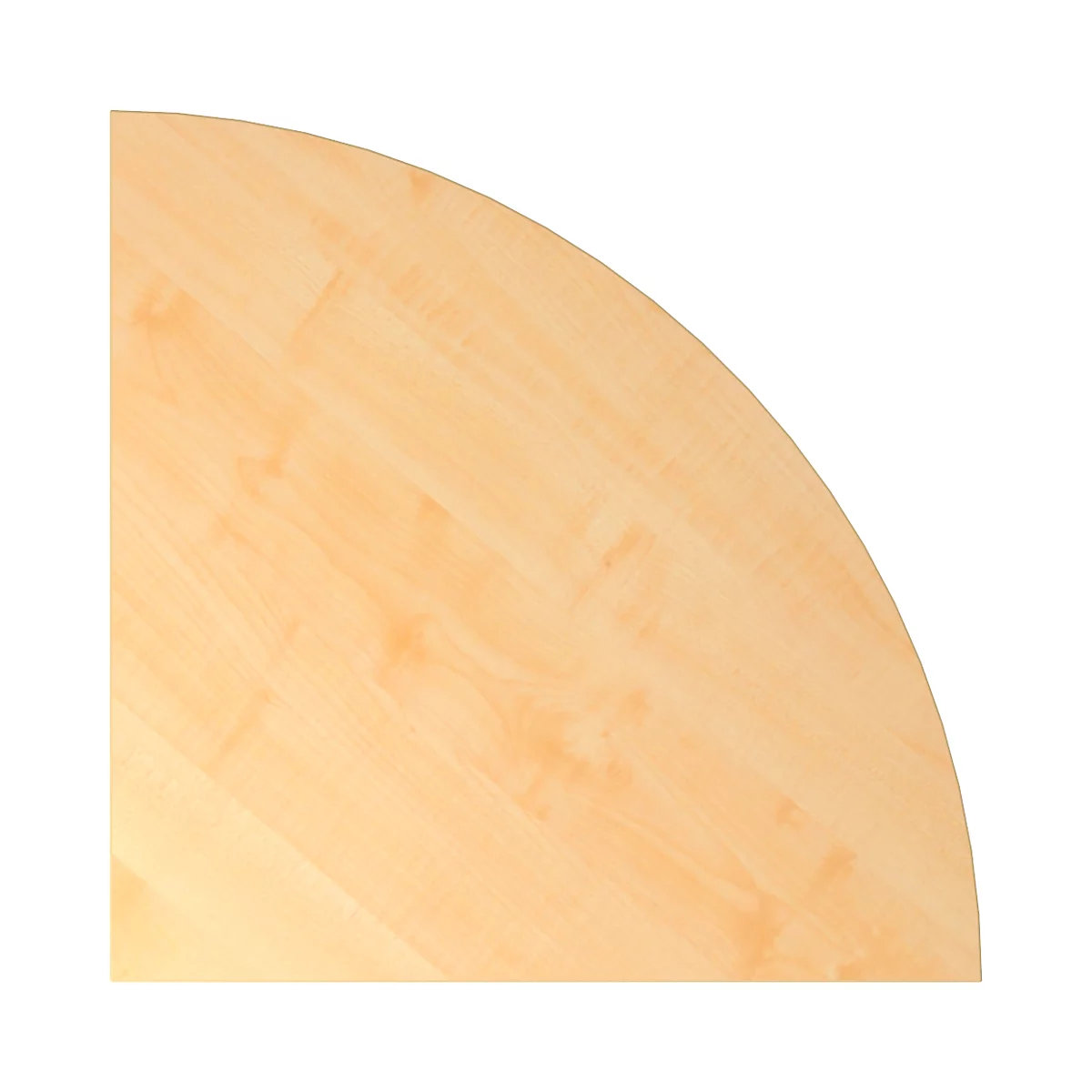 Plateau d'angle ULM, forme arrondie, l. 800 x P 800 mm, coloris érable