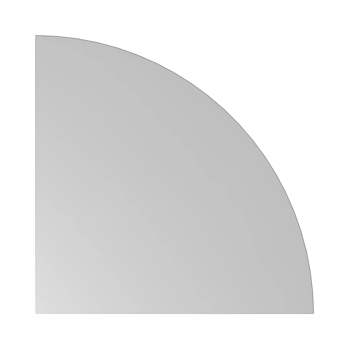 Plateau d'angle ULM, forme arrondie, l. 800 x P 800 mm, gris clair