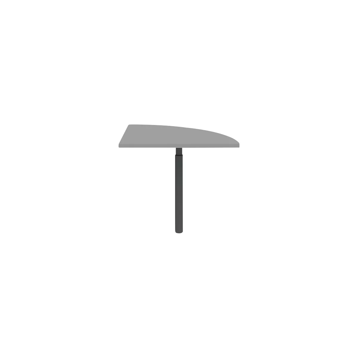 Plateau de chaînage 90° BARI, pied, 1/4 de cercle, l. 800 x P 800 x H 620-820 mm, gris moyen