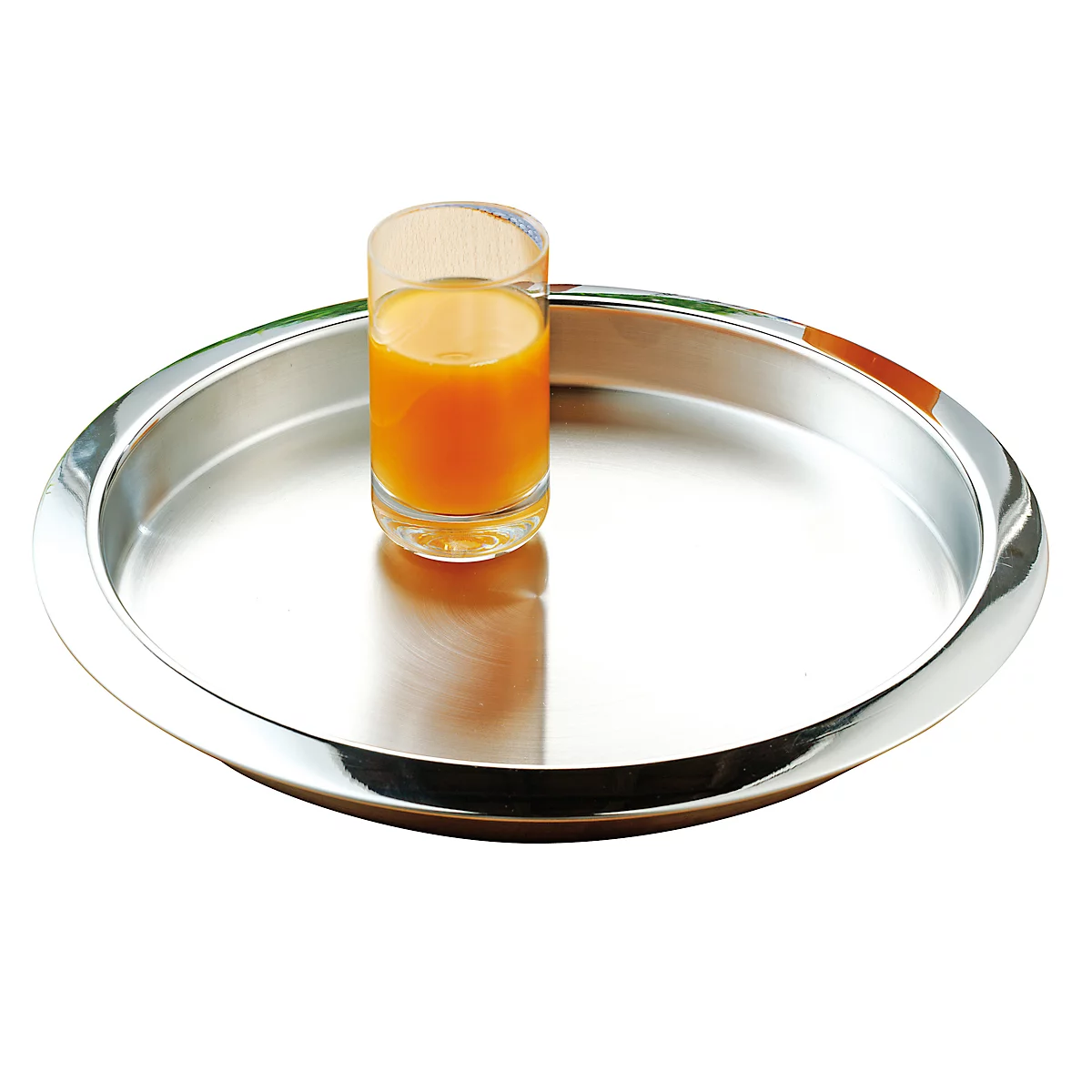 Plateau en acier inoxydable Esmeyer® VENGA, rond, ø extérieur : 350 mm, ø intérieur : 300 mm, lavable au lave-vaisselle, argenté