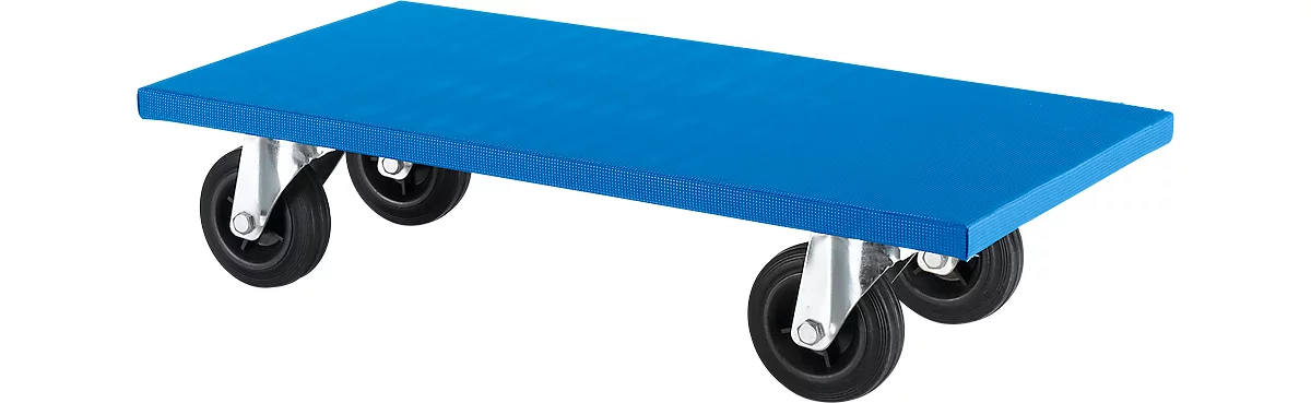 Plateau roulant avec revêtement bleu antidérapant