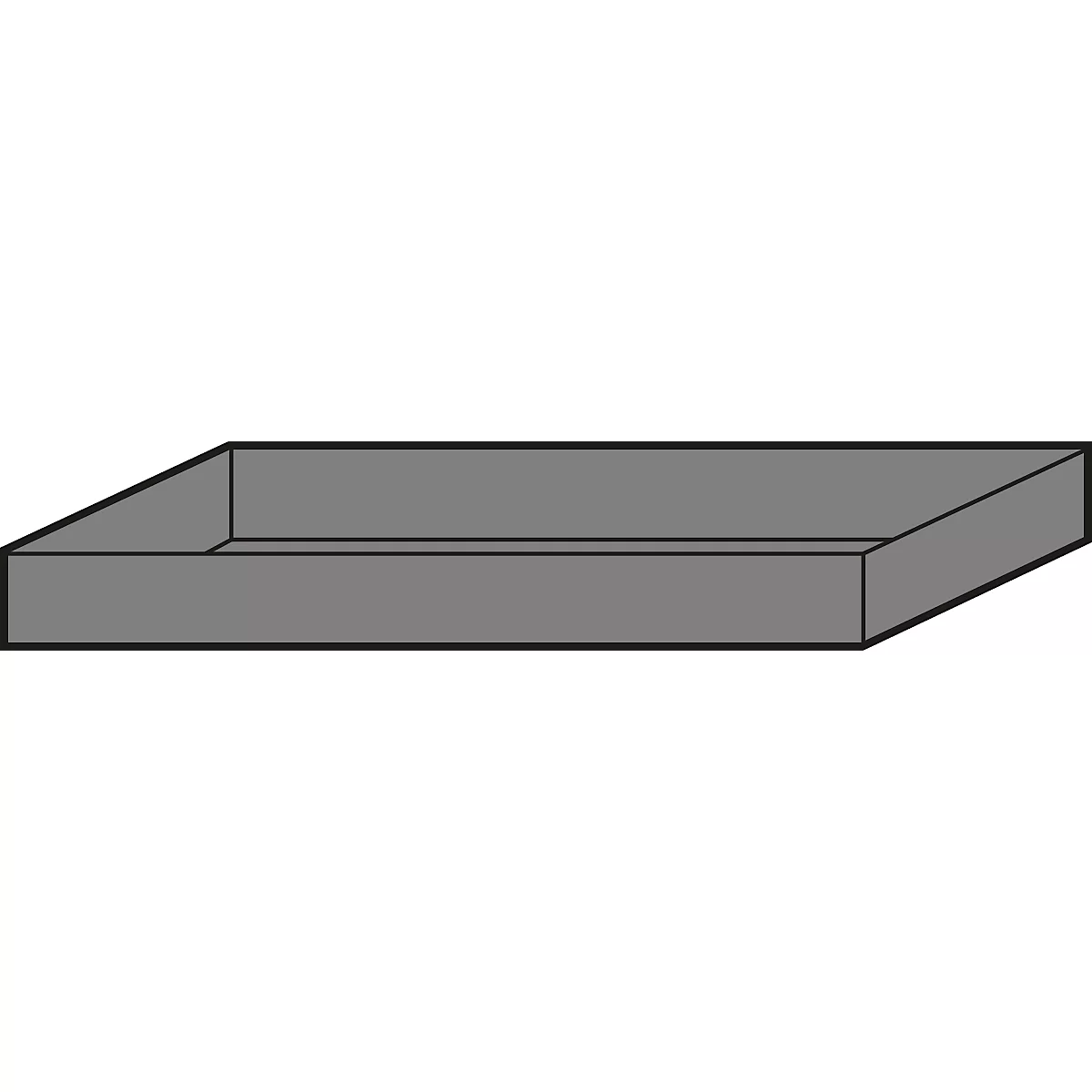 Plateau standard pour les armoires de sécurité asecos des séries Q30, Q90 et S90, en tôle d'acier, gris clair, L 742 x P 462 x H 80 mm, 23,5 l, jusqu'à 150 kg