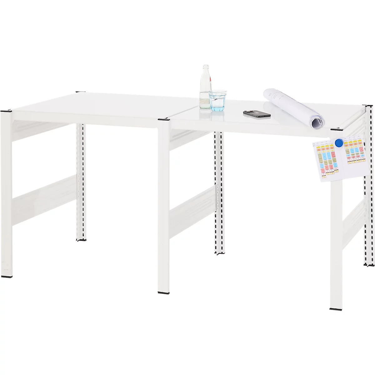 Plateau supplémentaire amovible ORDO Professional - acier - avec rails - pour bureau l. 760 x P 635 x H 825 mm - blanc trafic RAL 9016