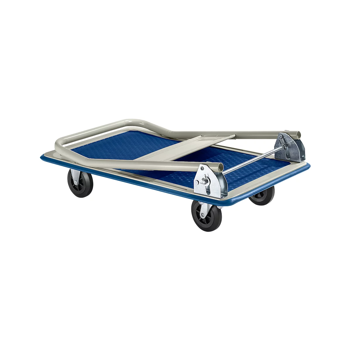 Plateauwagen AM80, met inklapbare duwbeugel, draagvermogen 80 kg, L 725 x B 465 x H 810 mm