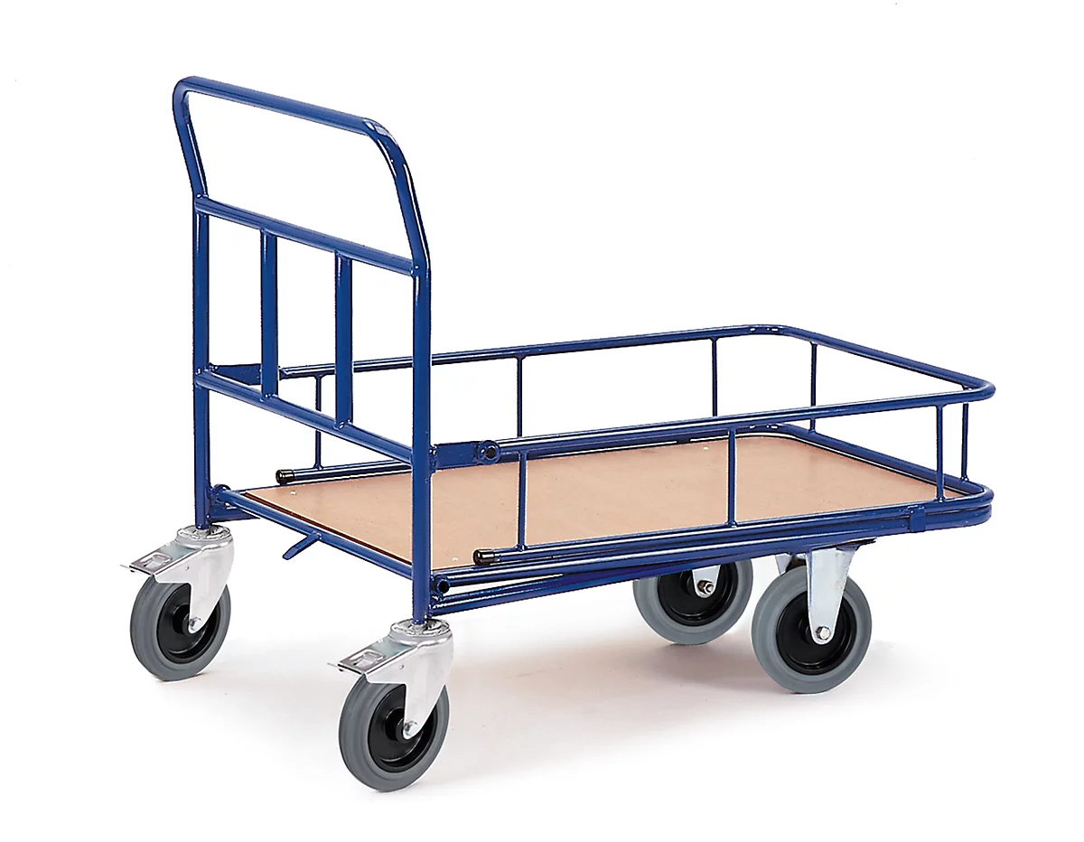Plateauwagen C+ C, Cash and Carry, met relling, 1080 x 870 x 960 mm