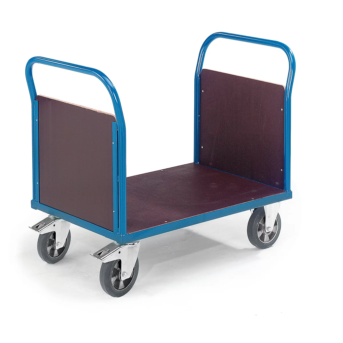 Plateauwagen met 2 wanden, gegalvaniseerd, laadvlak 1200 x 800 mm, draagvermogen 1200 kg