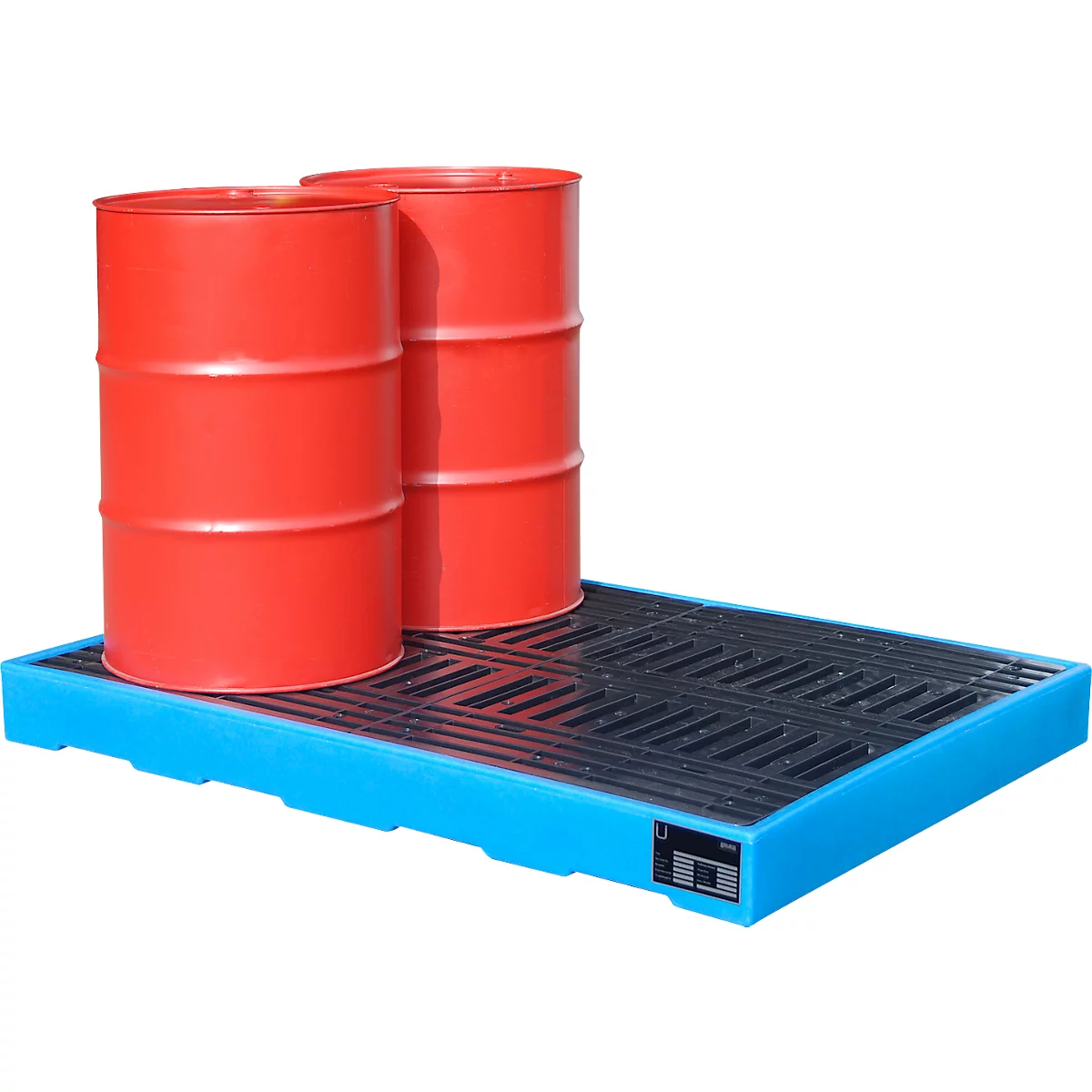 Plateforme de rétention BWP-PE 300 - PE - 300 litres - L 1660 x l. 1260 x H 150 mm - avec caillebotis -bleu