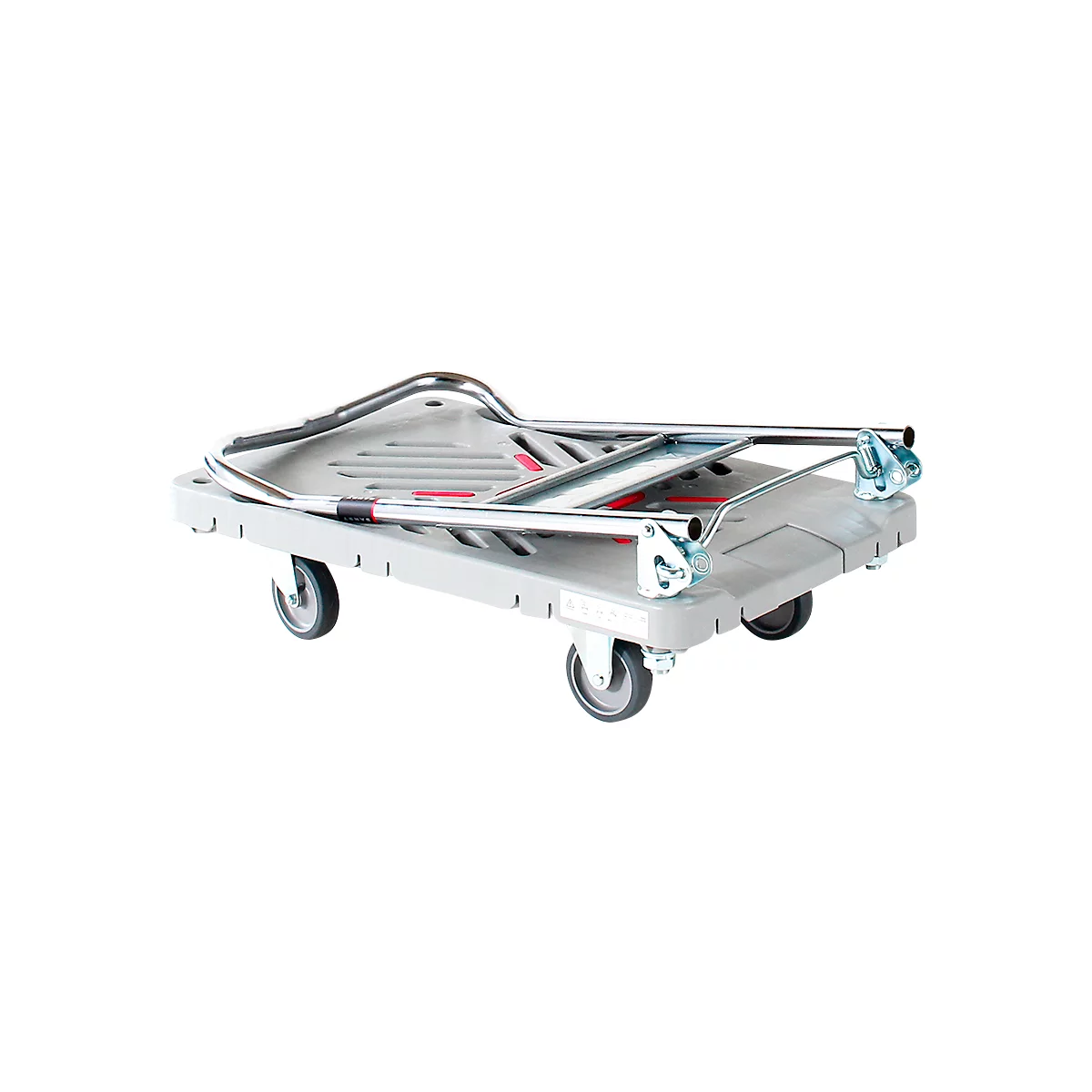 Platformwagen RuXXac Dandy, tot 180 kg, 2 zwenk- en 2 bokwielen, incl. Spannfix rubber, zonder remmen, polypropyleen