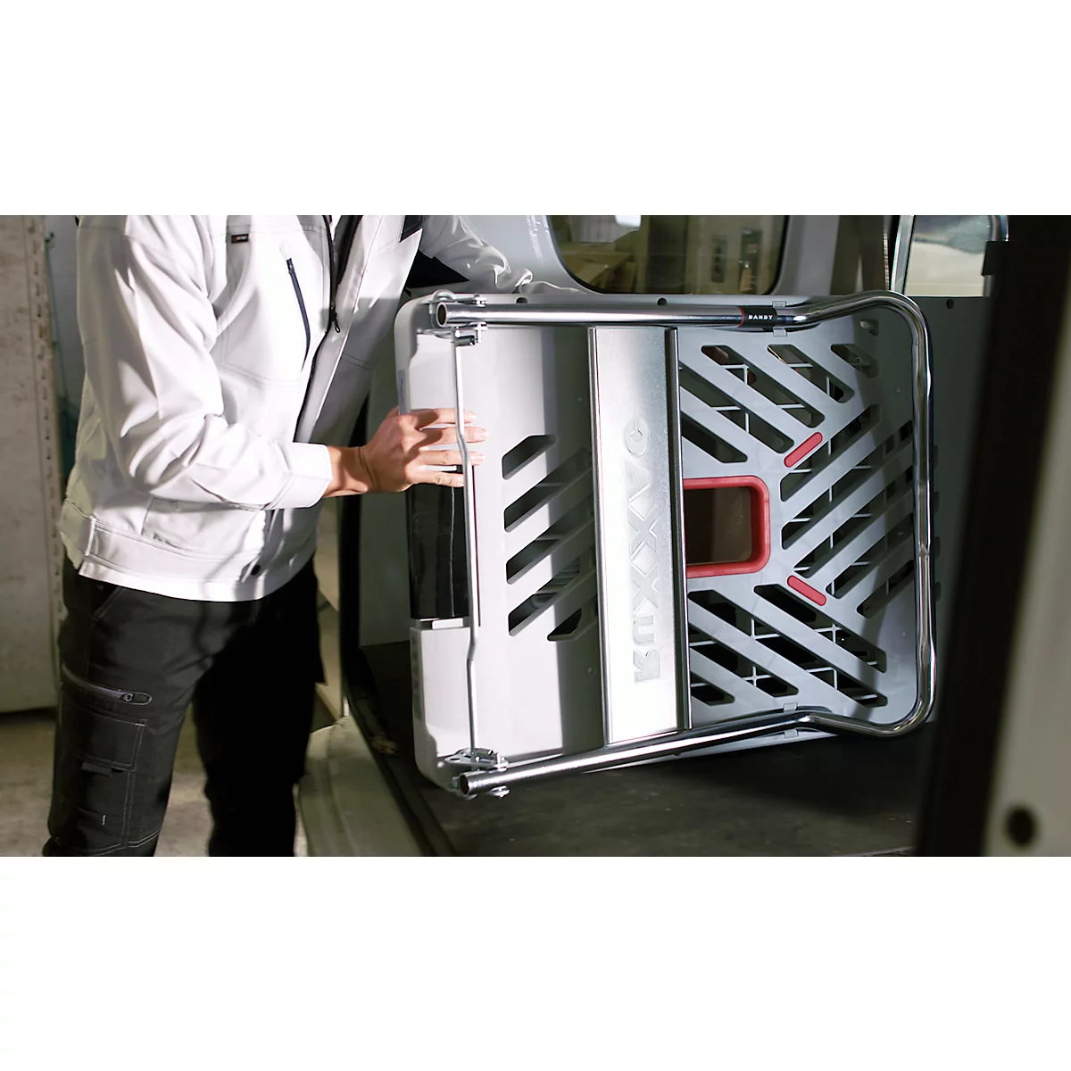 Platformwagen RuXXac Dandy XL, tot 330 kg, 2 zwenk- en 2 bokwielen, incl. Spannfix rubber, zonder remmen, polypropyleen