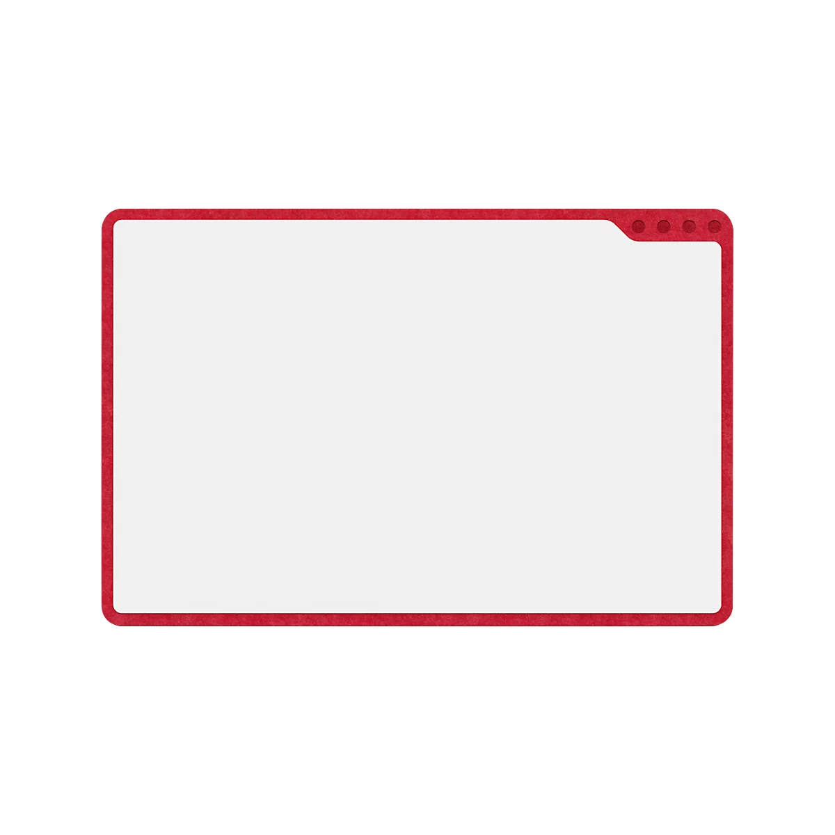 PLAYROOM Tableau blanc PLAYBOARD, acier émaillé e3, blanc, cadre en PET recyclé rouge, l. 750 x H 500 mm