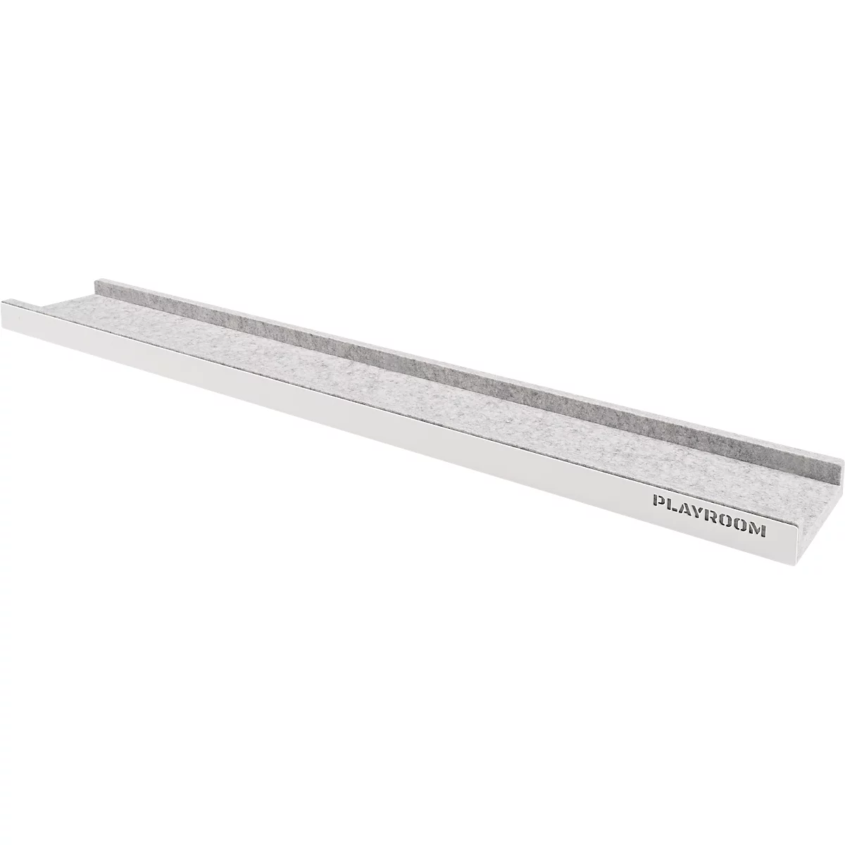 PLAYROOM Wandregal PLAYBOARD, B 800 x T 141 x H 30 mm, Metall & PET, grau