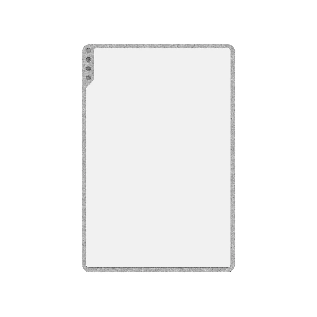 PLAYROOM whiteboard PLAYBOARD, e3-geëmailleerd staal, wit, gerecycled PET frame grijs, B 750 x H 500 mm