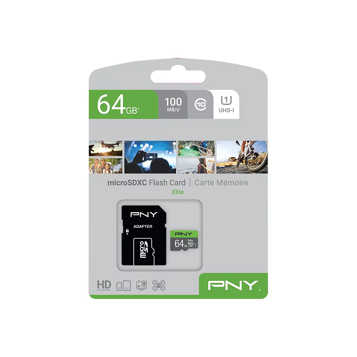 PNY Elite - Flash-Speicherkarte - 64 GB - UHS-I U1 / Class10 - microSDXC UHS-I