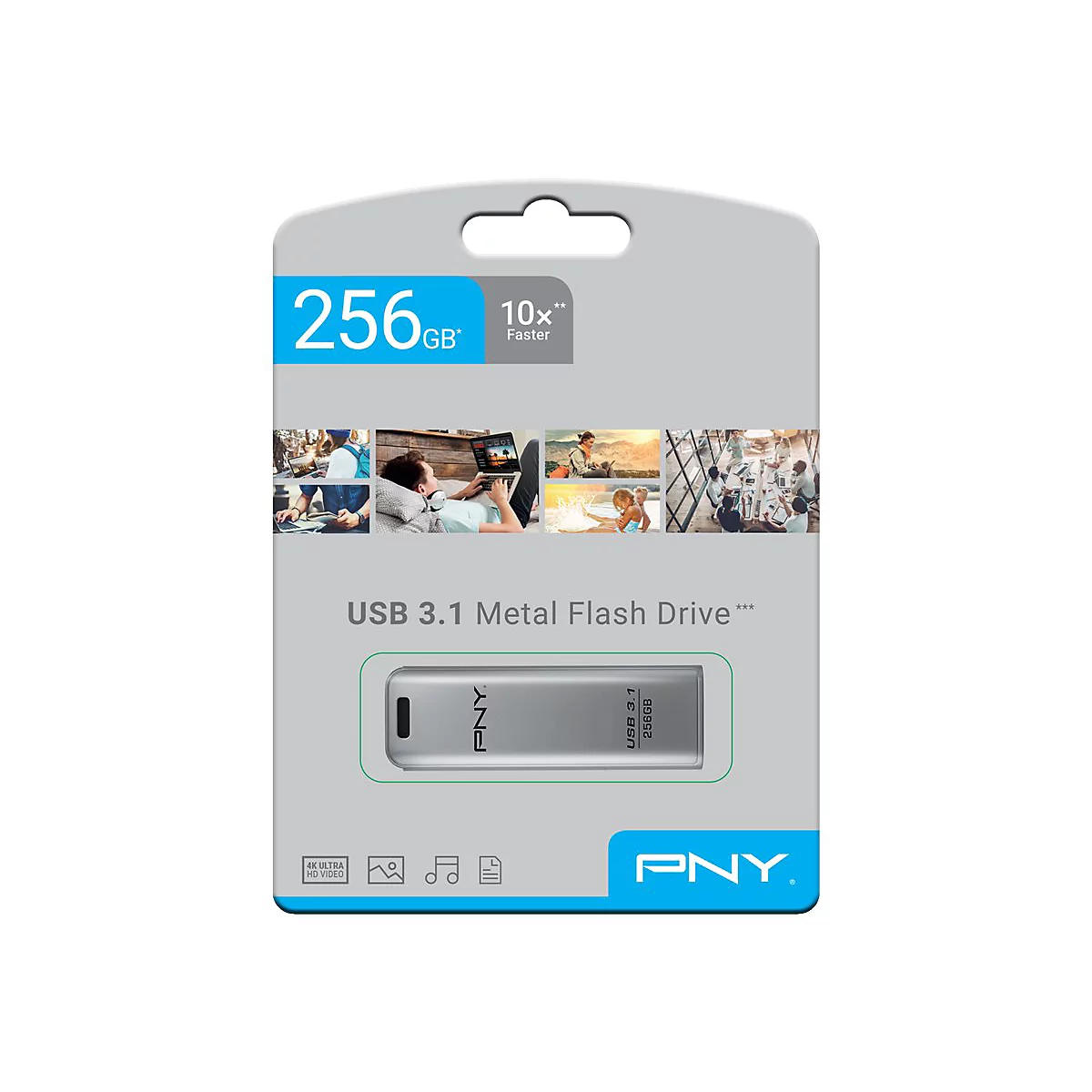 PNY Elite Steel - USB-Flash-Laufwerk - 256 GB - USB 3.1