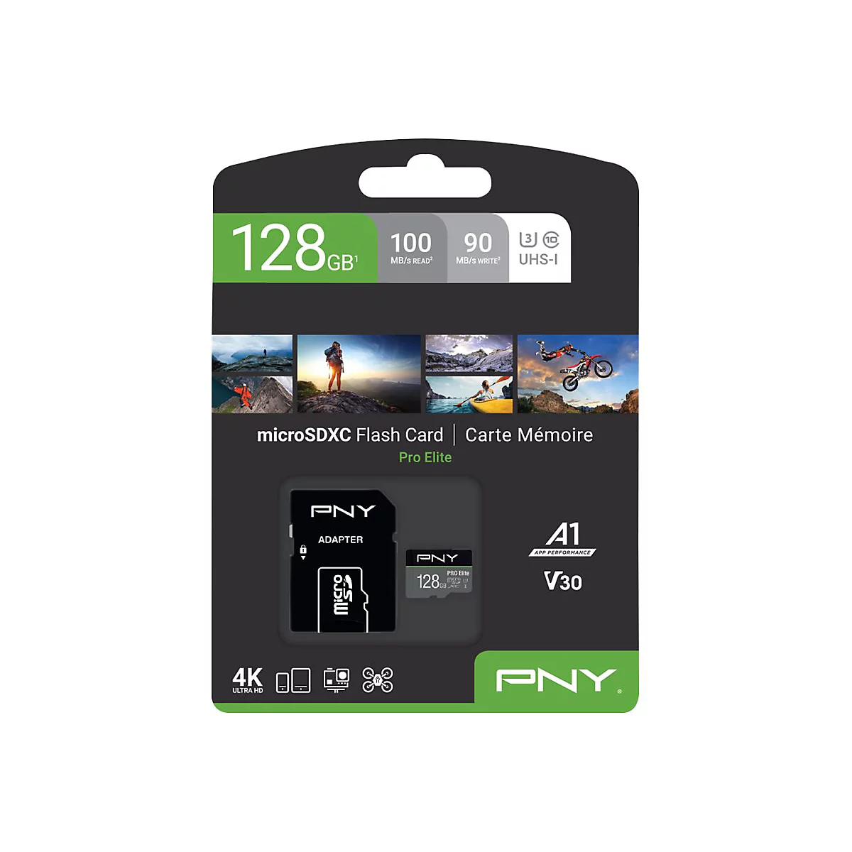 PNY PRO Elite - Flash-Speicherkarte - 128 GB - microSDXC UHS-I
