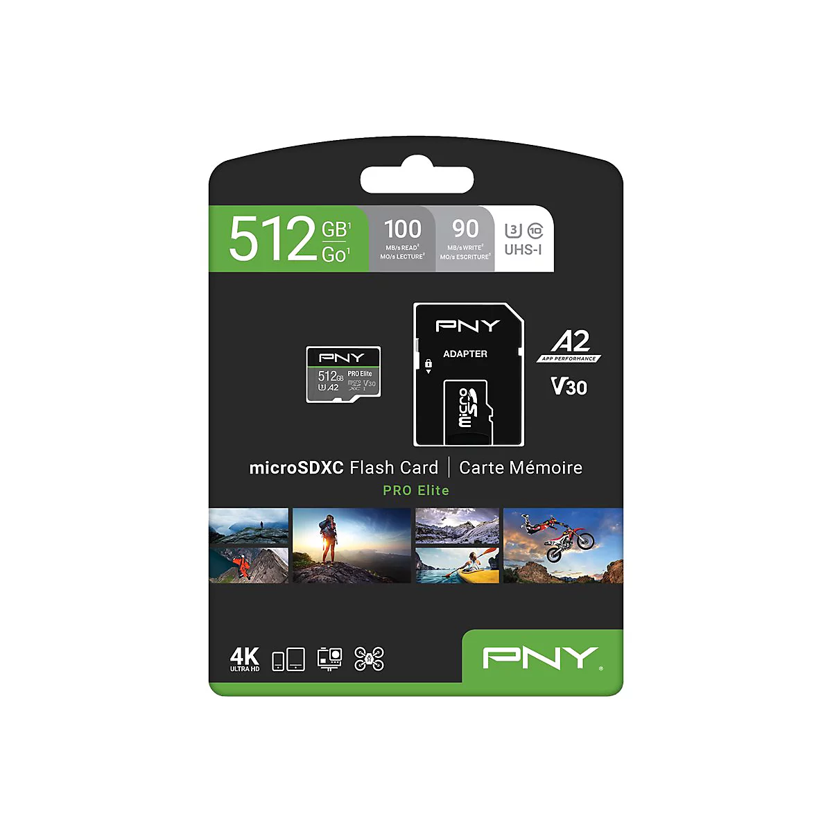 PNY PRO Elite - Flash-Speicherkarte - 512 GB - microSDXC UHS-I