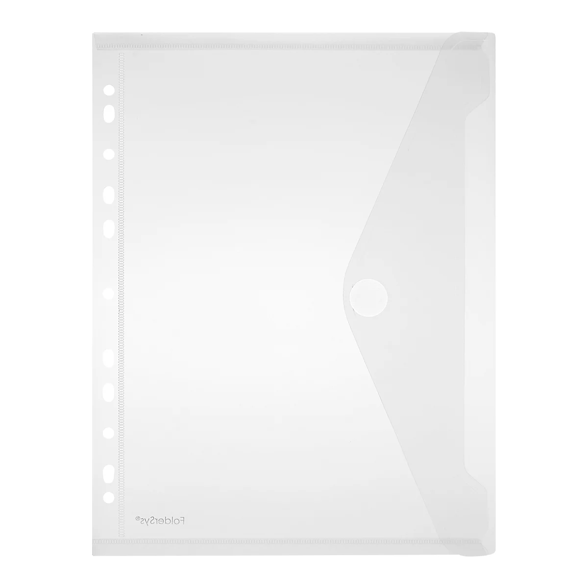 Poche pour documents FolderSys, format A4, avec fermeture velcro, 10 p., translucide