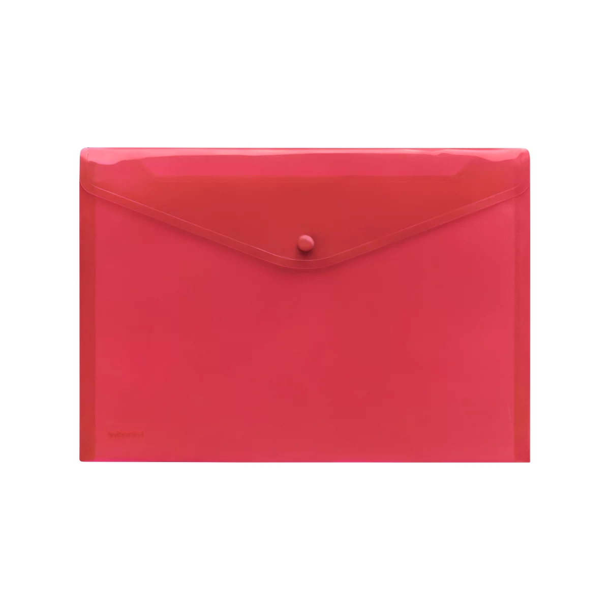 Poche pour documents FolderSys, format A4 paysage, fermeture à bouton-pression, PP, rouge transparent