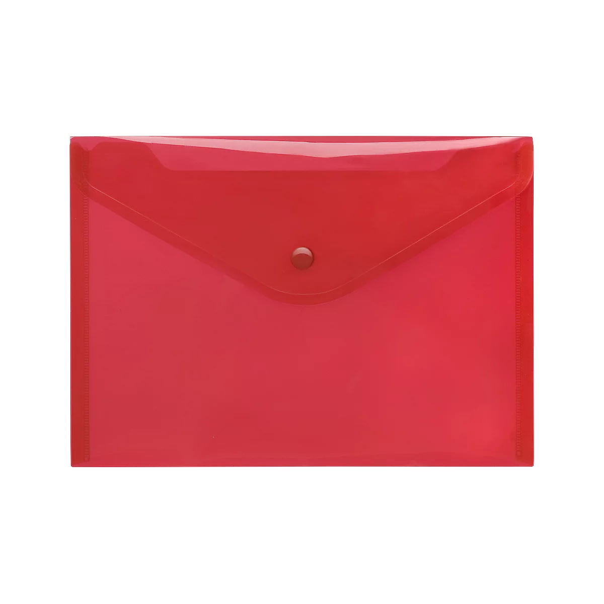 Poche pour documents FolderSys, format A5 paysage, fermeture à bouton-pression, PP, rouge transparent