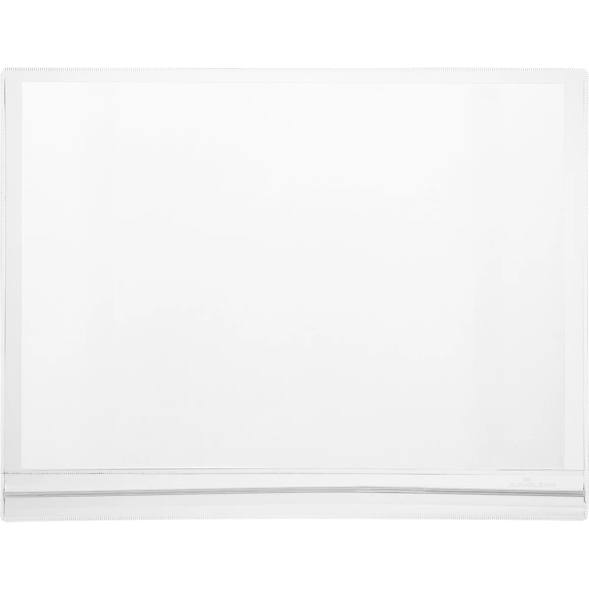 Store blanc sur fond blanc. Une ligne horizontale subtile en bas.