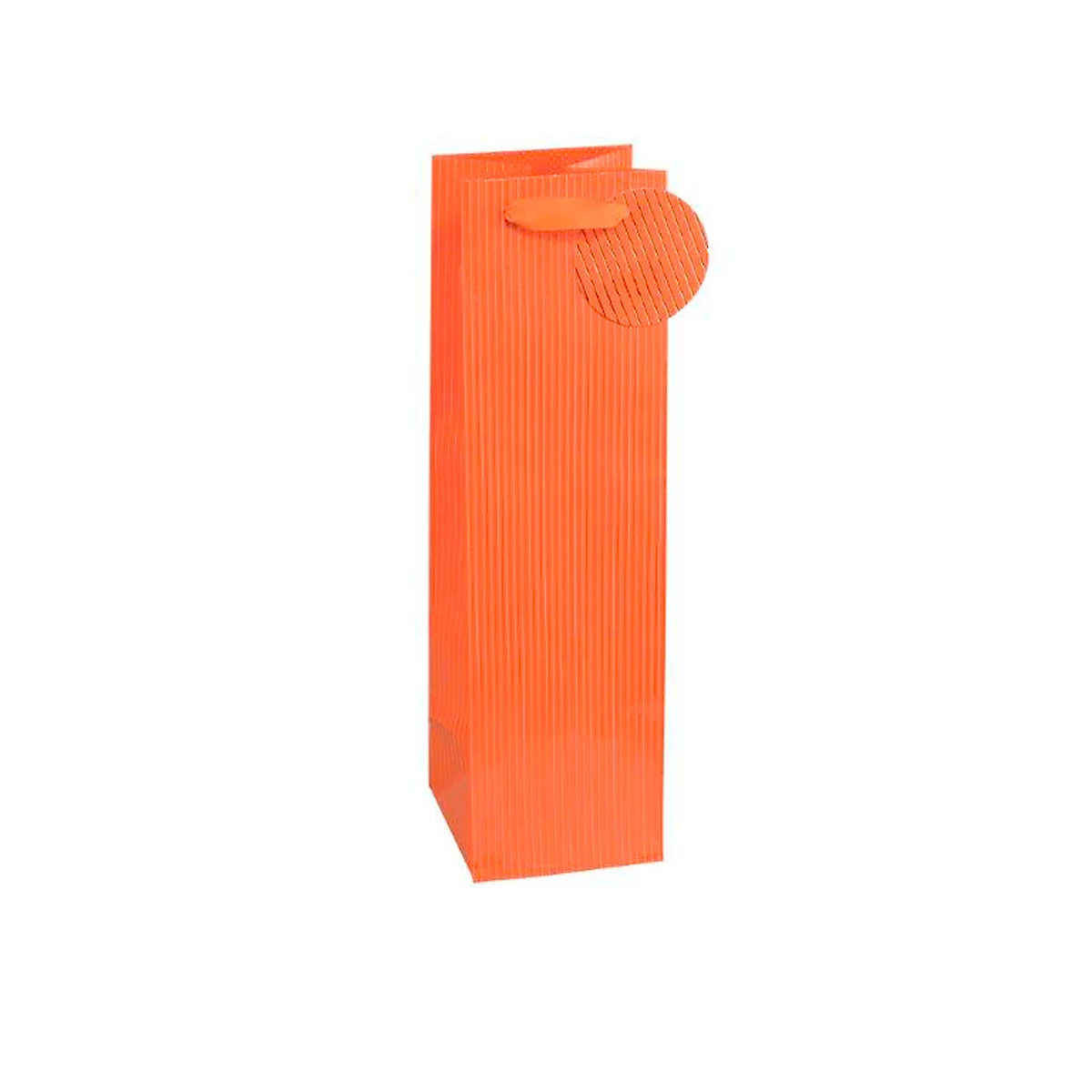 Pochette cadeau à fines rayures, pour les bouteilles, 12 x 8 x 36 cm, indéchirable, lot de 4 orange