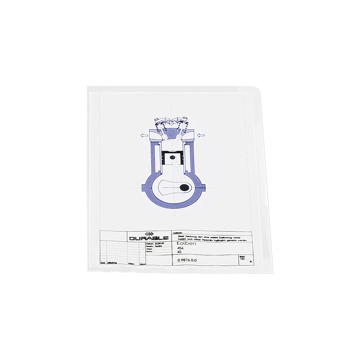 Pochette coin Business DURABLE, format A4, lisse, 50 p., transparent