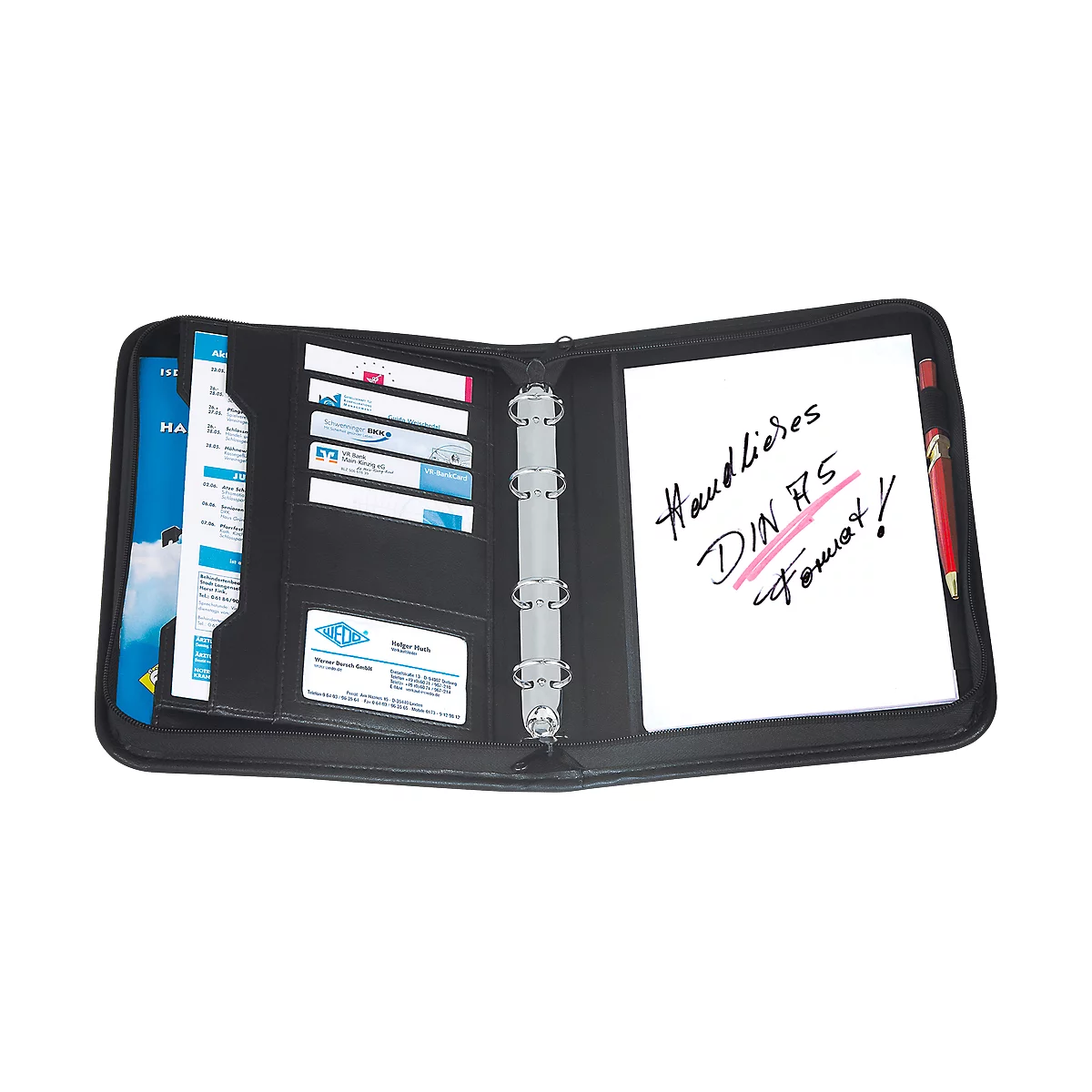 Pochette College WEDO, format A5, similicuir, noir