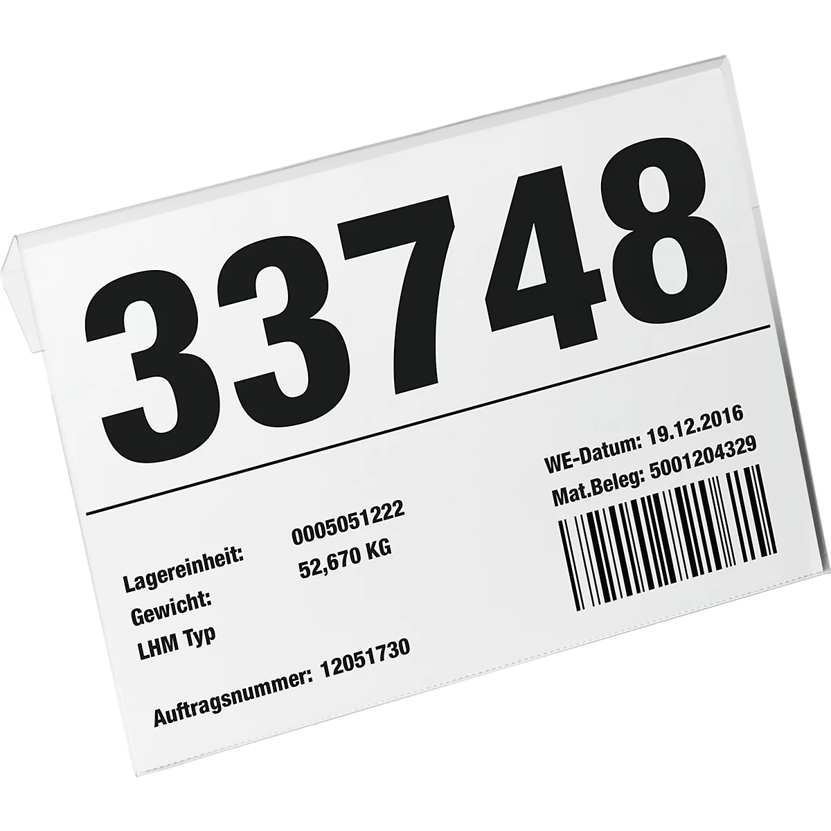 Pochette d'identification Durable, Hard Cover, avec pli, DIN A5 horizontal, L 210 x H 74 mm, transparent