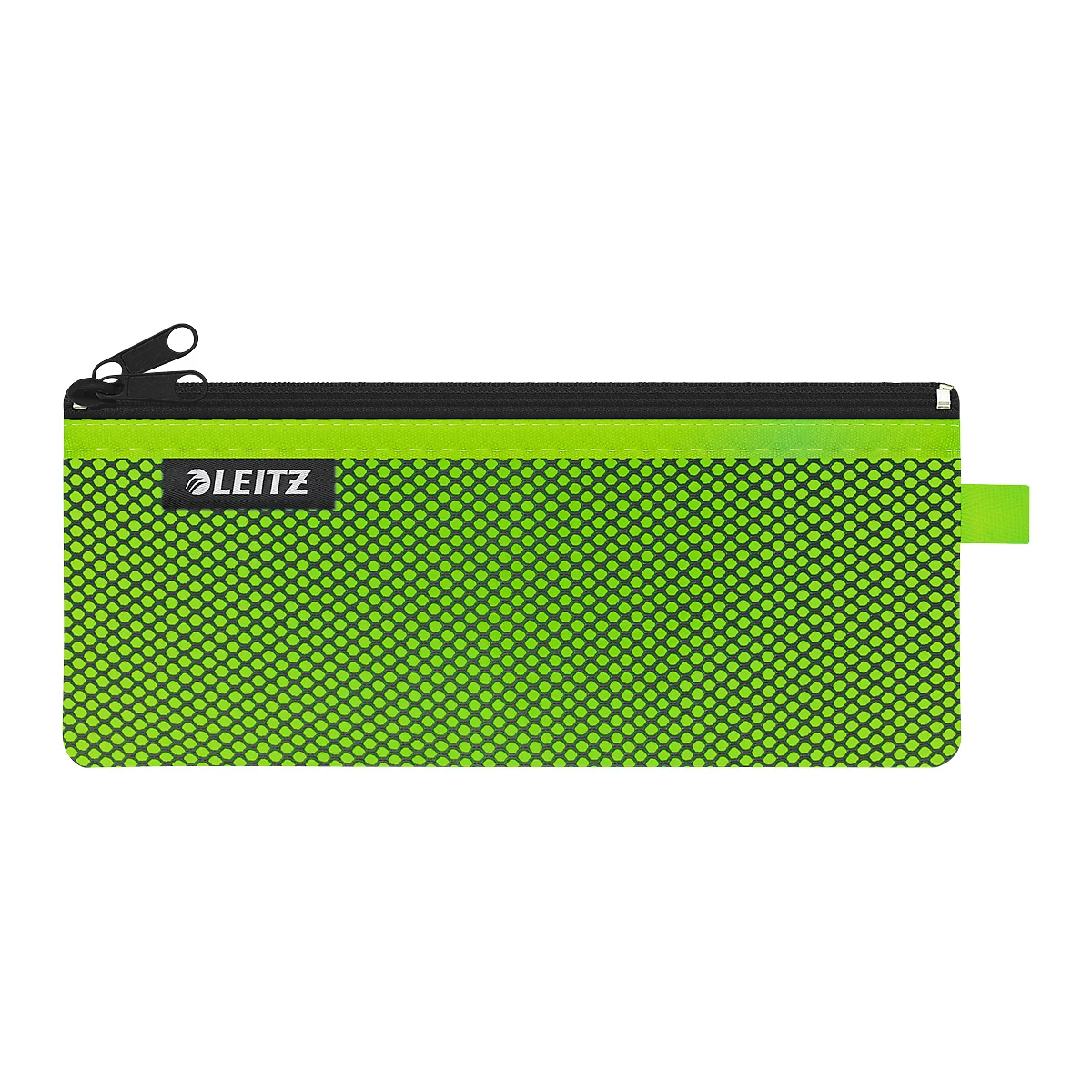 Pochette Leitz WOW Traveller à fermeture éclair, pochette transparente en filet et compartiment opaque, taille M, vert