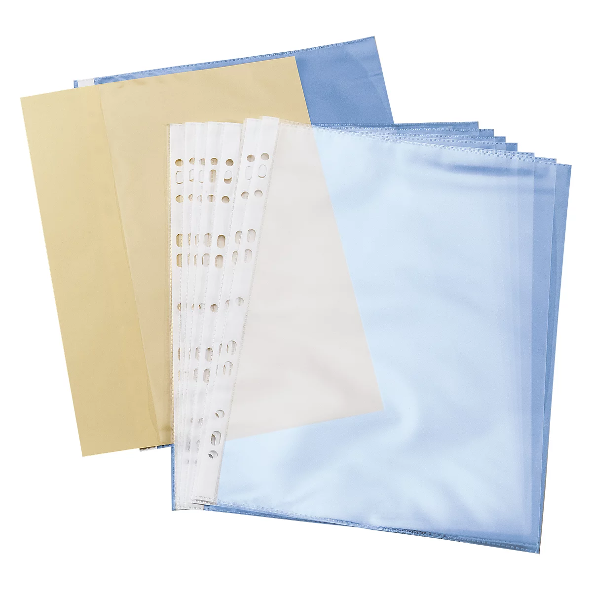 Pochette plastique non-perforée pour A4, ouverture petit côté, transparent