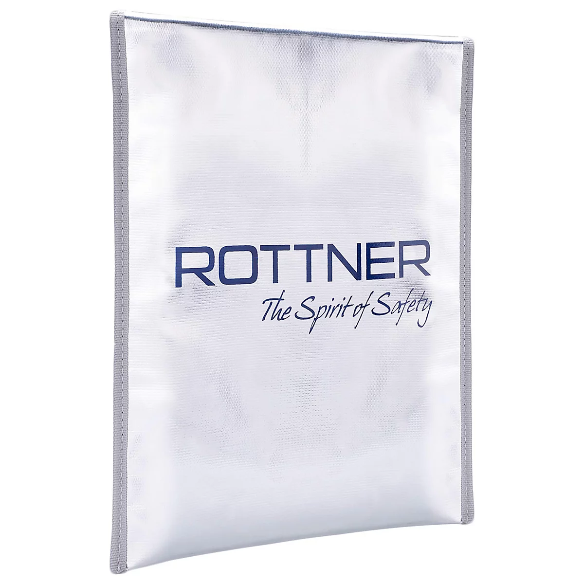 Pochette pour documents Fire Proof Bag Rottner, A4, résistant au feu et aux projections d’eau, fermeture éclair et avec velcro, plastique/alu