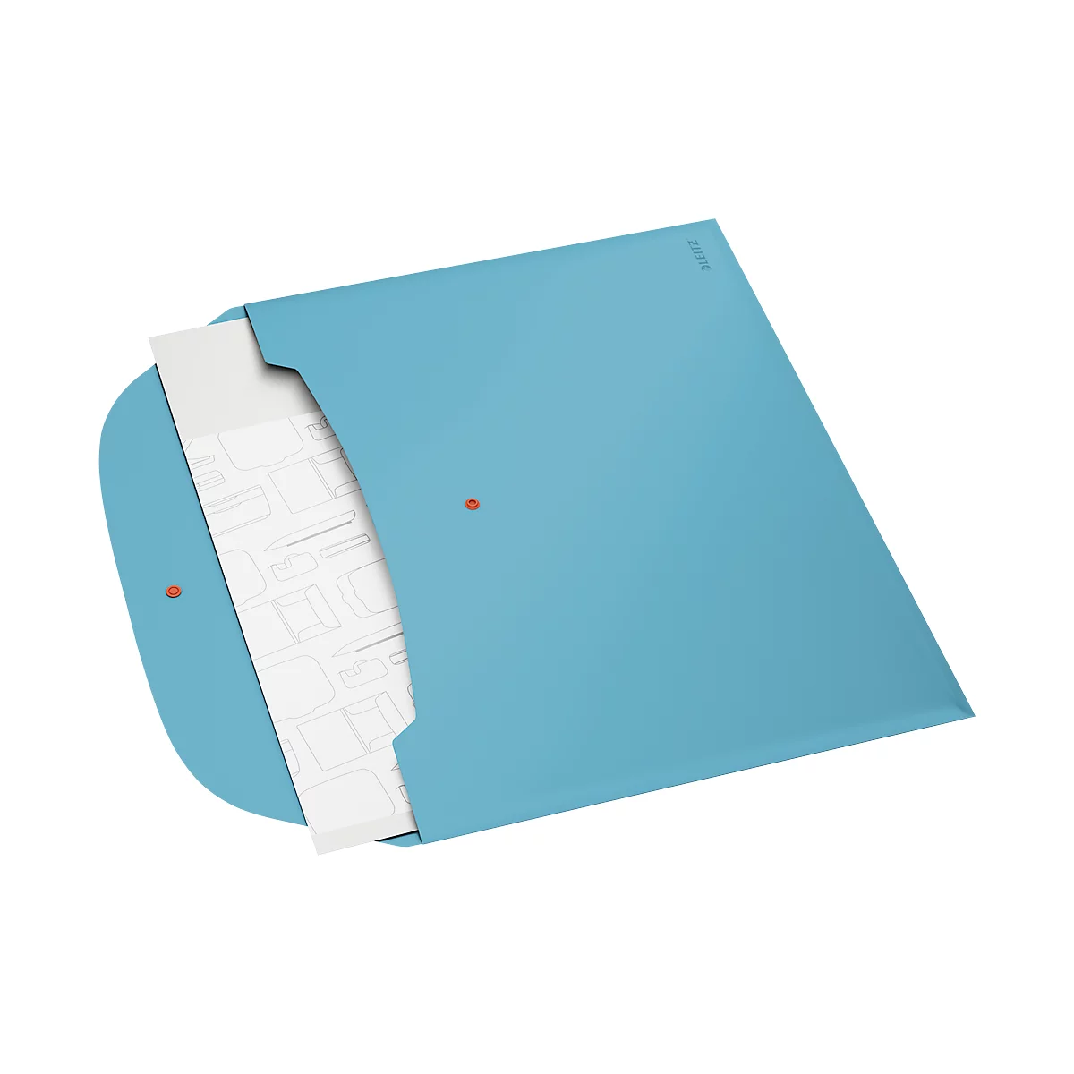 Pochette pour documents Leitz® Cosy Privacy, opaque, format A4, jusqu'à 50 feuilles, avec 2 poches, 3 pcs, bleu
