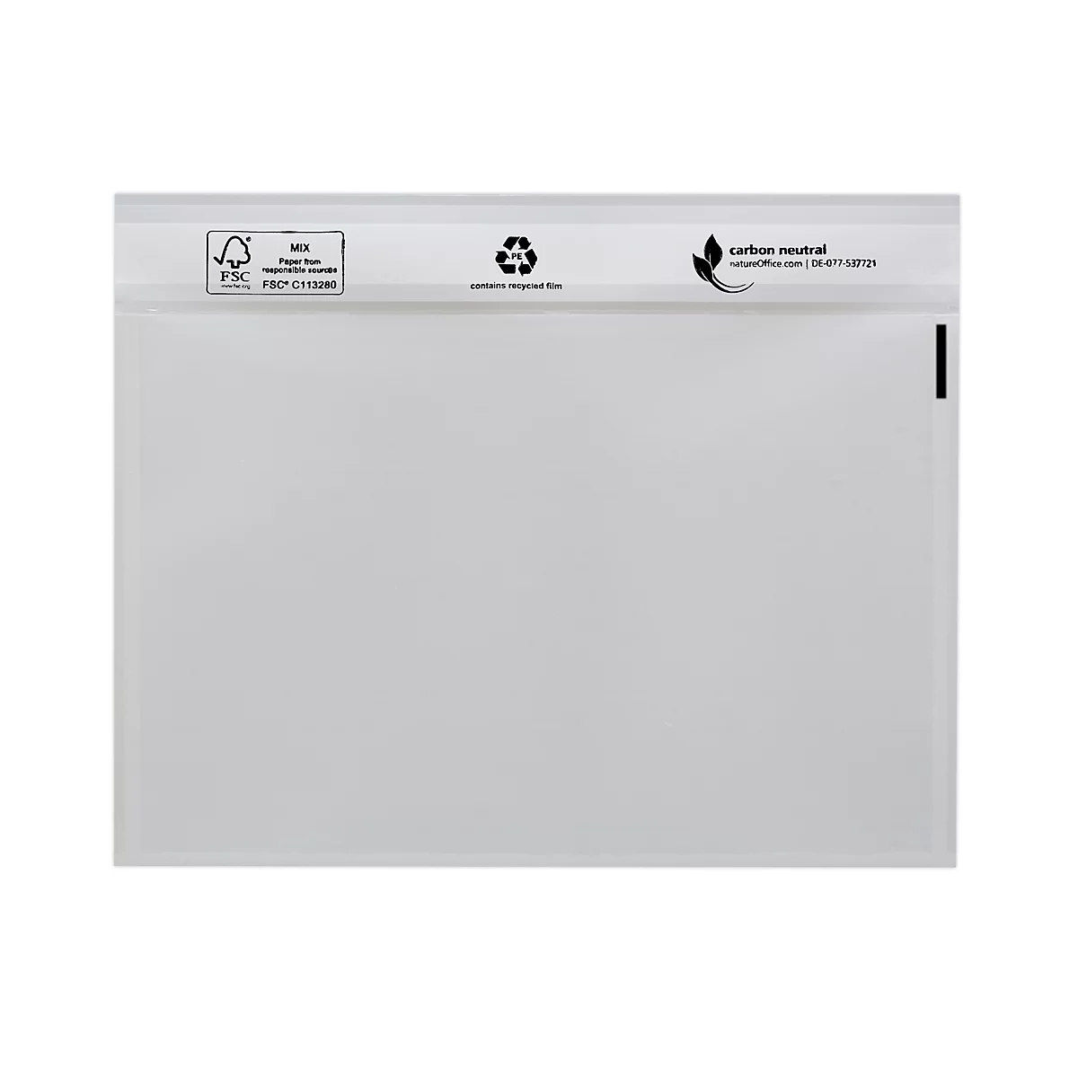 Pochette pour documents Novafix, autocollante, format C6, transparent neutre, LDPE, 250 pcs